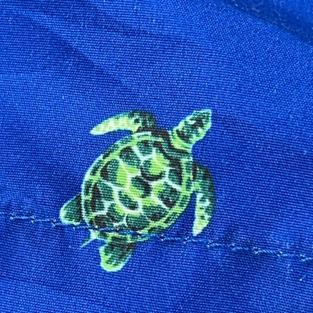 Polo Ralph Lauren Swim Trunks Men Medium Blue Turtle Print Board Shorts‎ 33